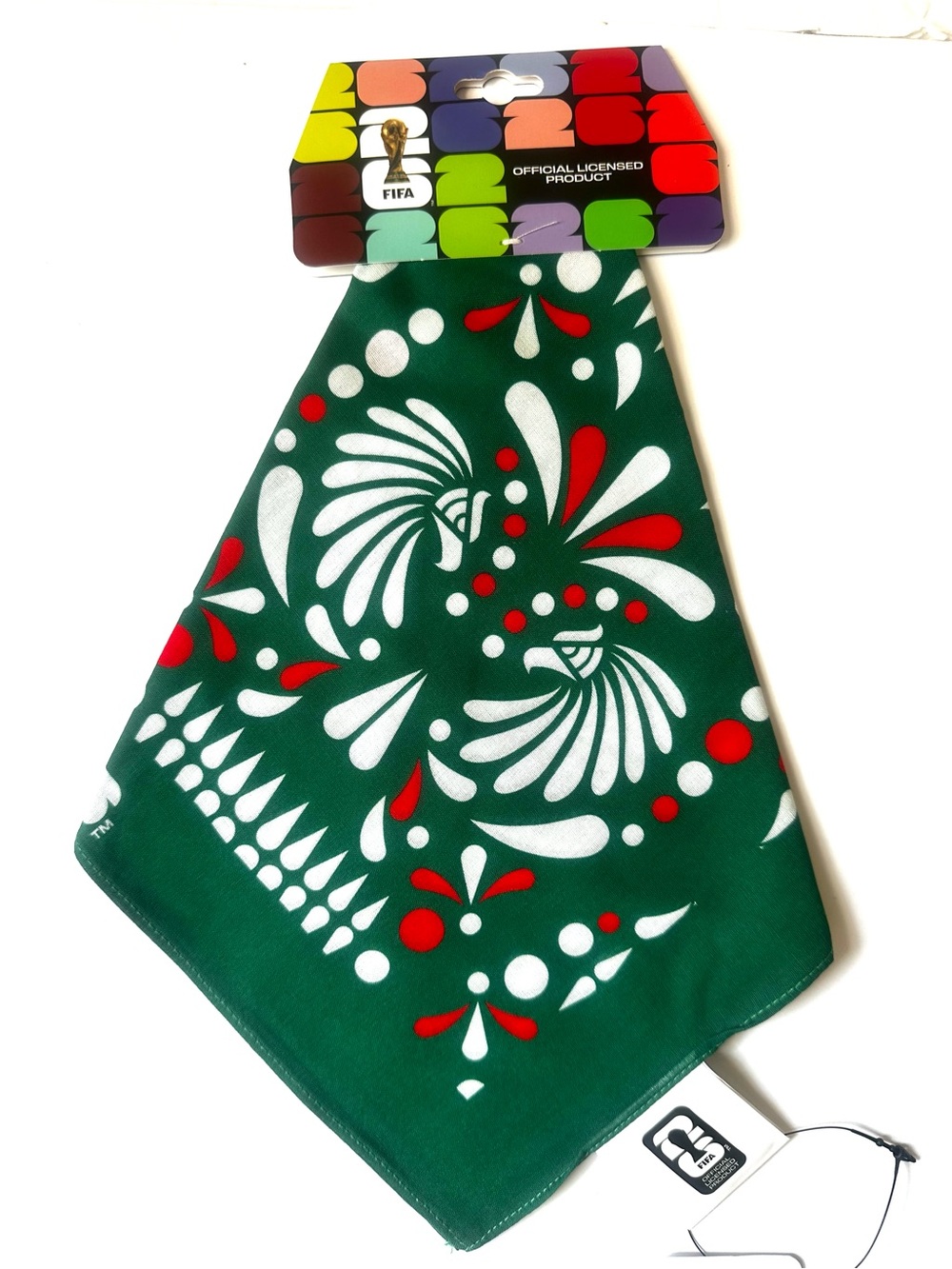 FIFA Official Mexico Green Bandana with White & Red Accents